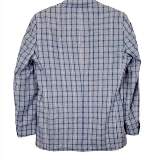 ✨Tommy Hilfiger Conrad Blue Plaid Two Button Notch Lapel Tailored Sport Coat 44 - Picture 2 of 7
